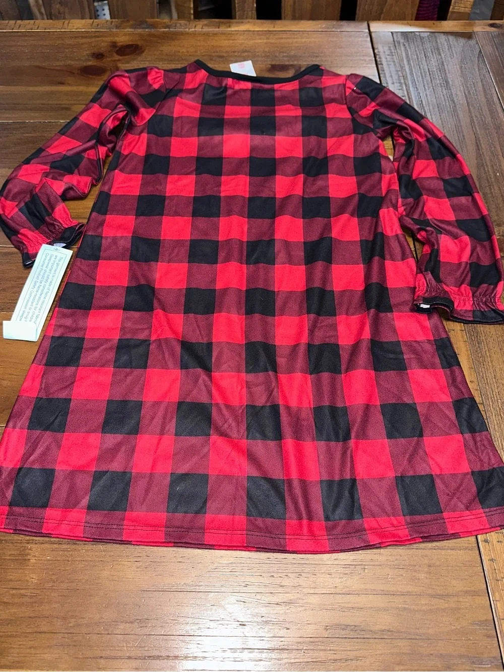 WonderShop Red Buffalo Plaid Kids Pajama gown